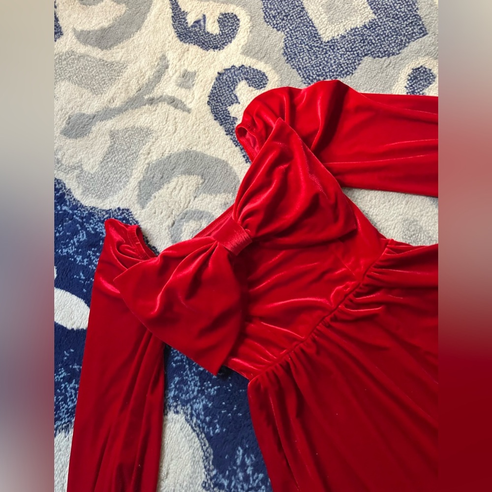 Red velvet dress